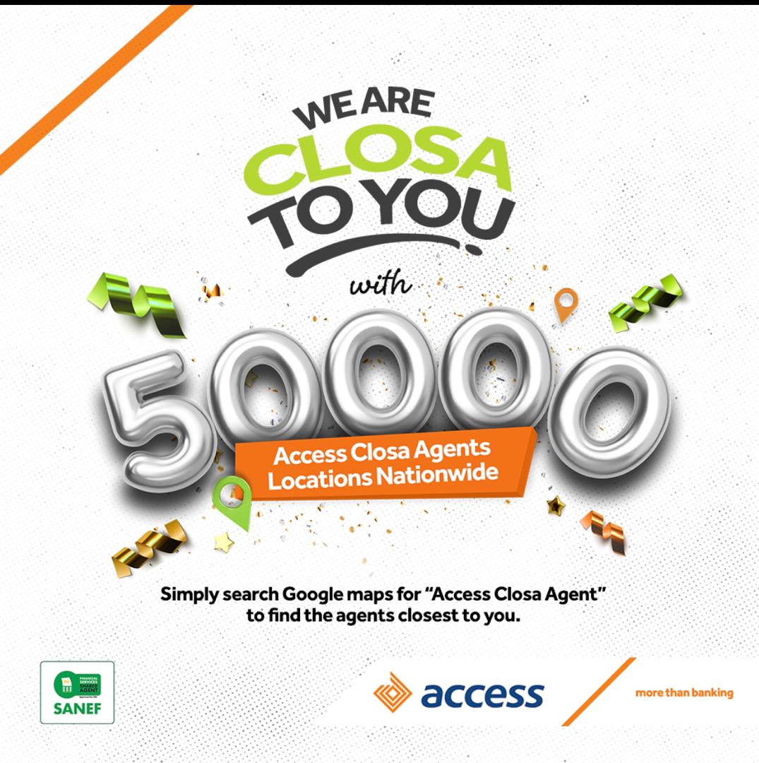 Access Bank brings Banking to the doorstep of Nigerians with over 50,000 Closa Agents